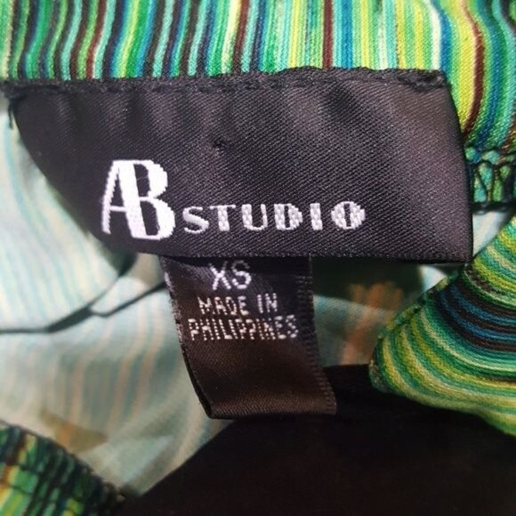 AB Studio Dress‎ Green & Black Sleeveless Size XS - Picture 5 of 7